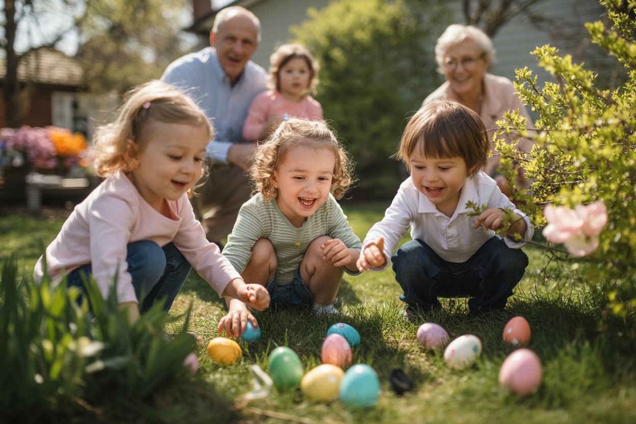 AI - image - grandchildren at easter for March 2026 Bulletin